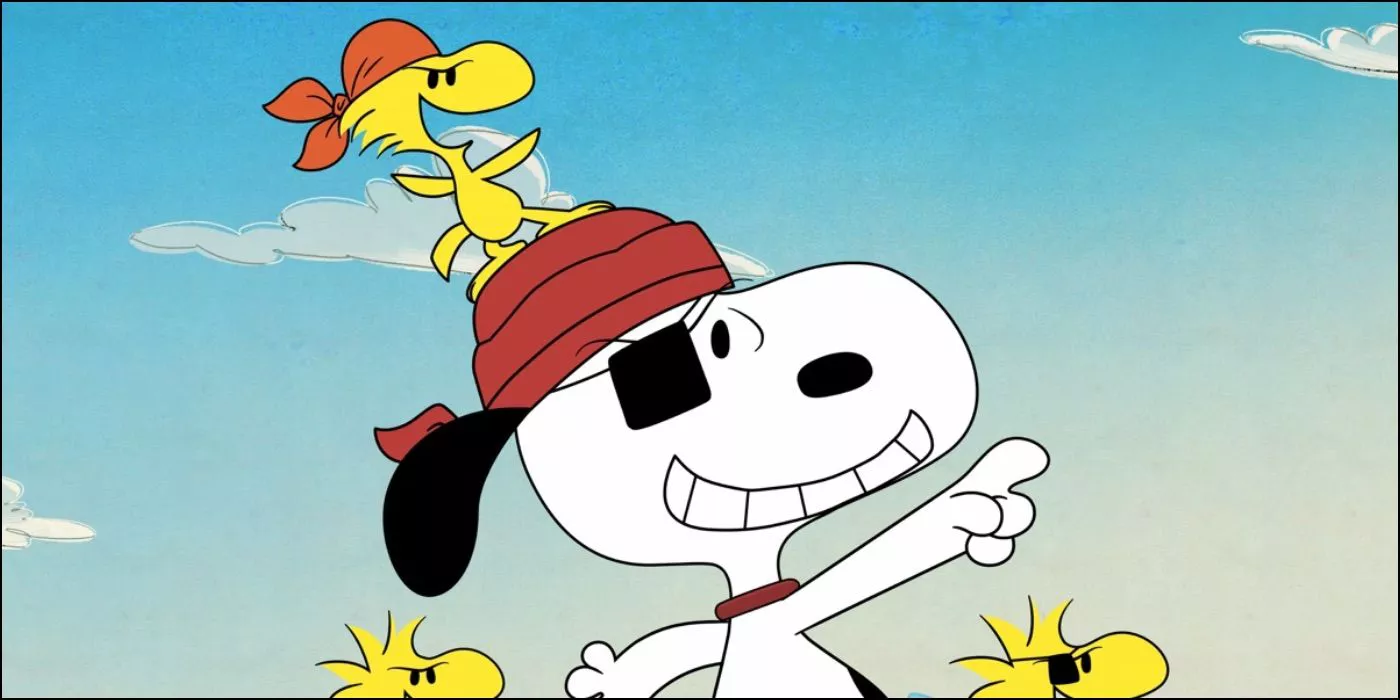 Snoopy and Woodstock dressed as pirates