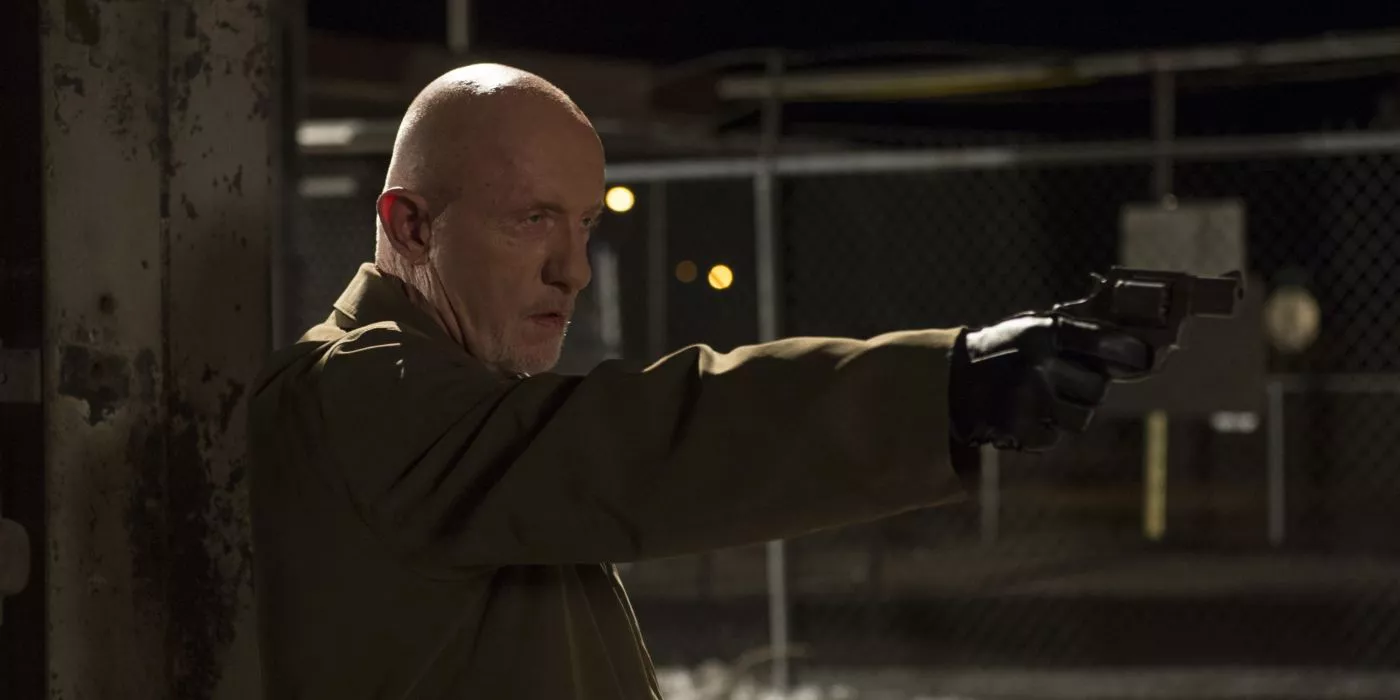 Better Call Saul Five-O Episode - Mike Ehrmantraut points a gun