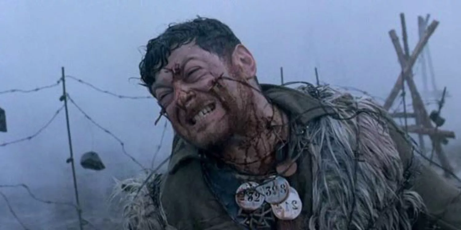 Andy Serkis in pain in Deathwatch