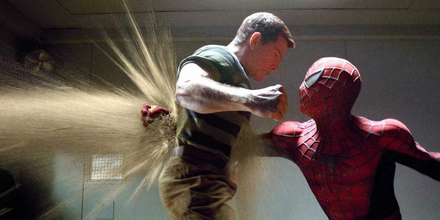 Spider-Man punched through Sandman in Spider-Man 3