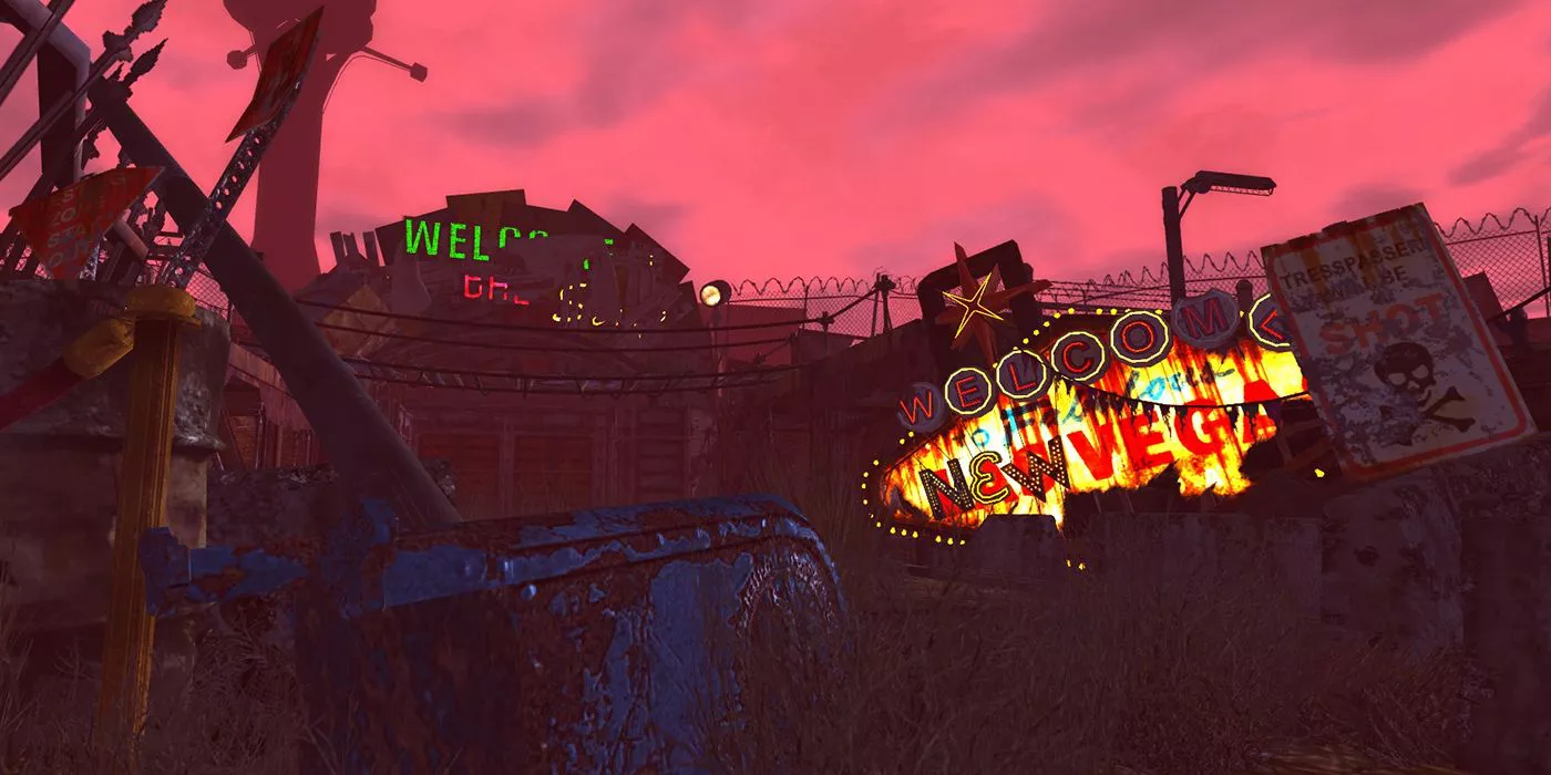 The gate into New Vegas in the Fallout New Vegas mod DUST.