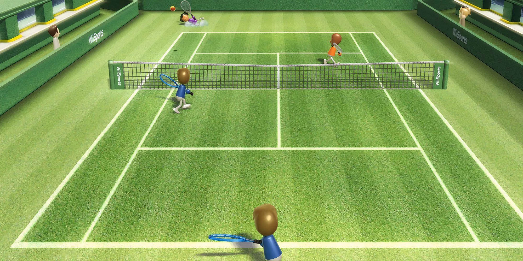 Playing tennis in Wii Sports