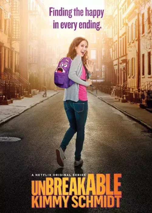 Unbreakable Kimmy Schmidt with Ellie Kemper running down the street