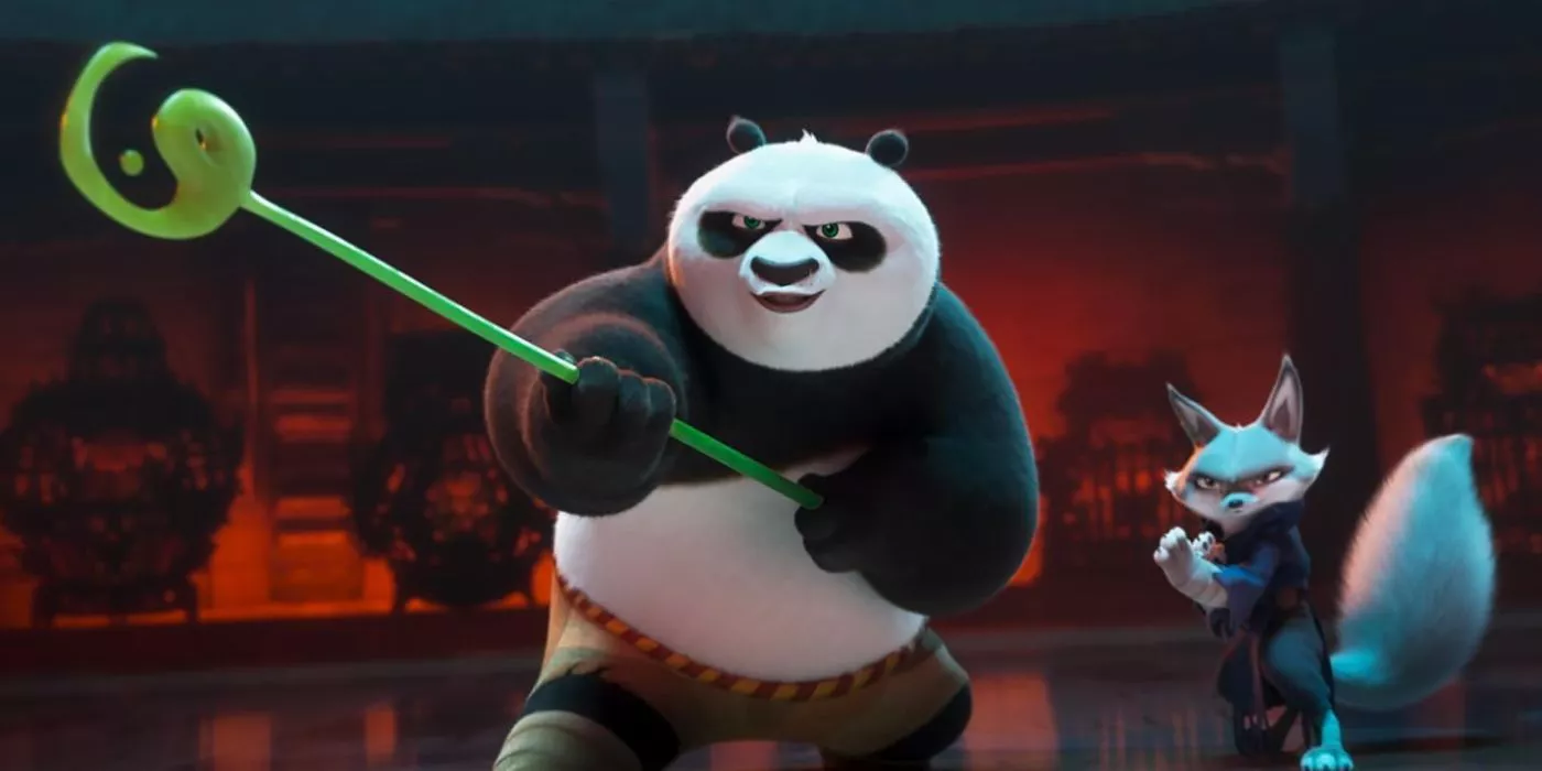 Po and Zhen prepare for battle in Kung Fu Panda 4