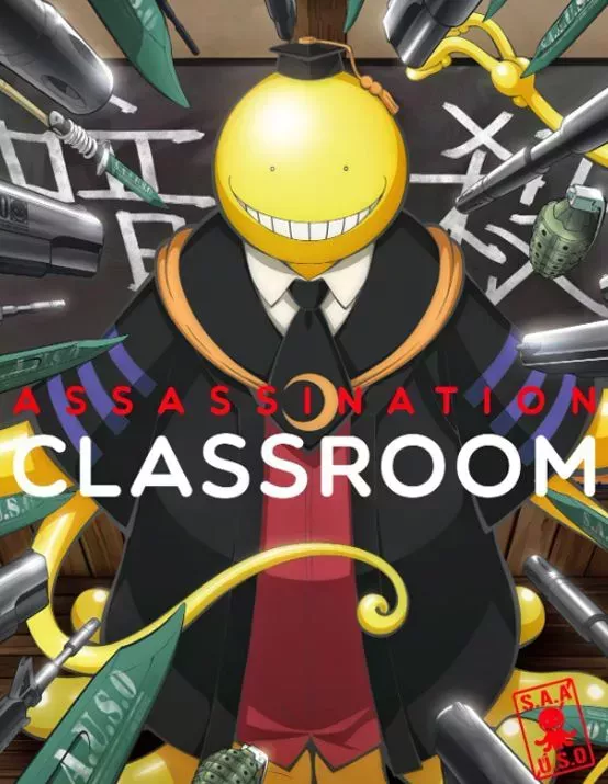 The Assassination Classroom anime cover art features Koro-Sensei.