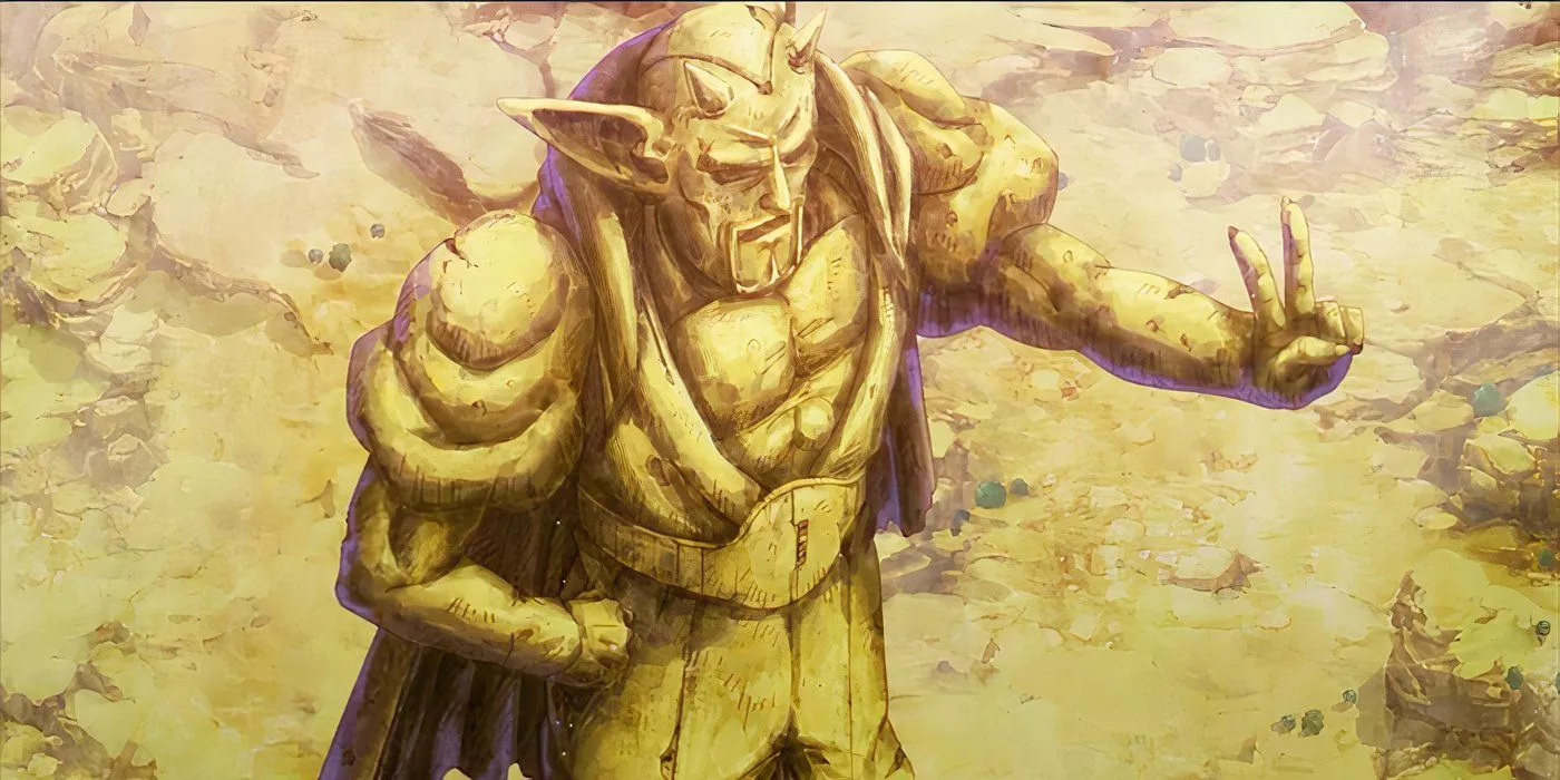 A giant Dabura statue in the Demon Realm in Dragon Ball DAIMA Episode 3.