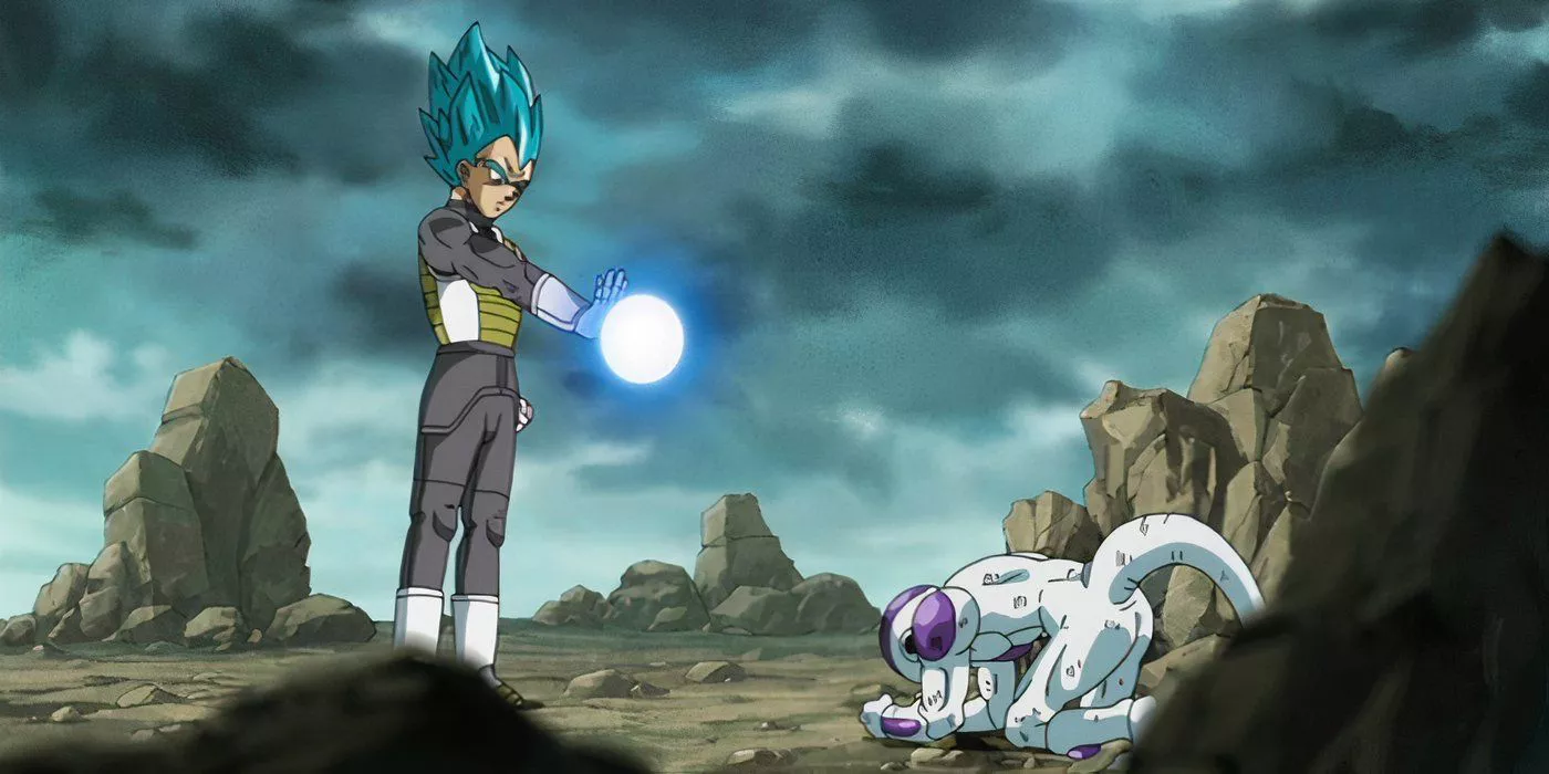 Vegeta gets ready to kill Frieza in Dragon Ball Super.