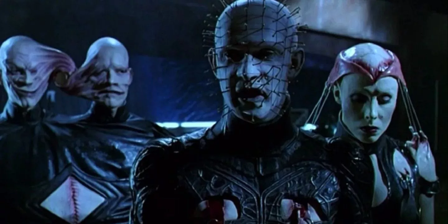 Pinhead and the Cenobites attack in Hellraiser: Bloodline