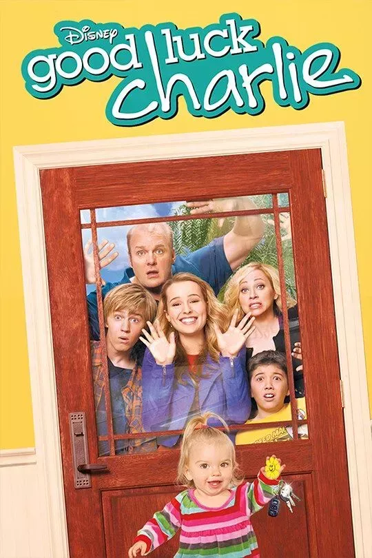 Leigh-Allyn Baker, Eric Allan Kramer, Jason Dolley, Bridgit Mendler, Bradley Steven Perry, and Mia Talerico in Good Luck Charlie (2010) Disney's tv series poster