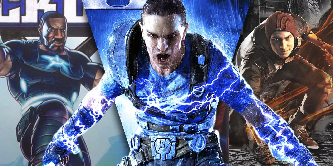 split image of crackdown, Infamous second son, and star wars force unleashed