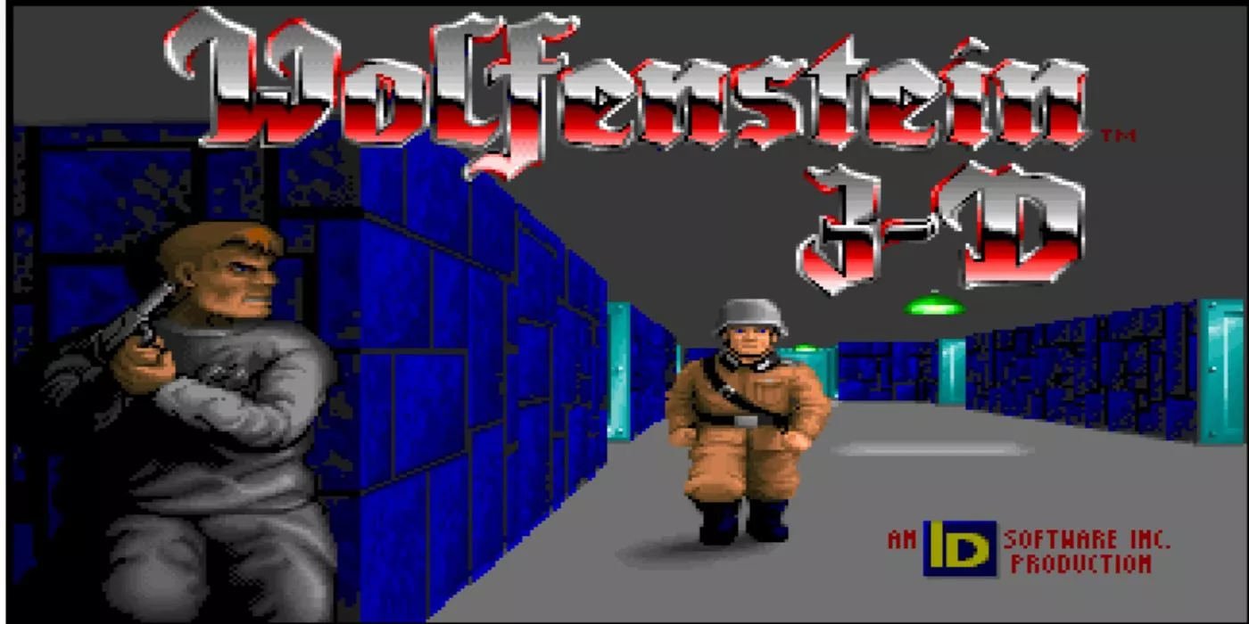 The title screen of Wolfenstein 3D