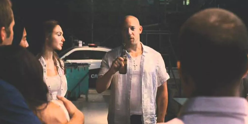 Dom and his team celebrate a succesful heist in Fast Five