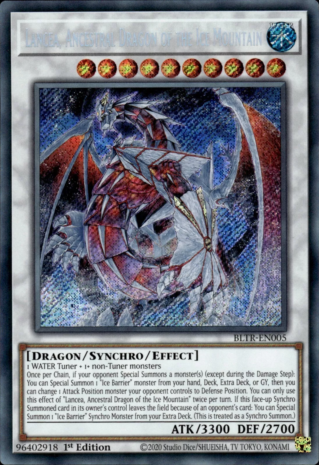 Lancea, Dragón Ancestral de la Montaña de Hielo en el TCG/OCG de Yu-Gi-Oh!