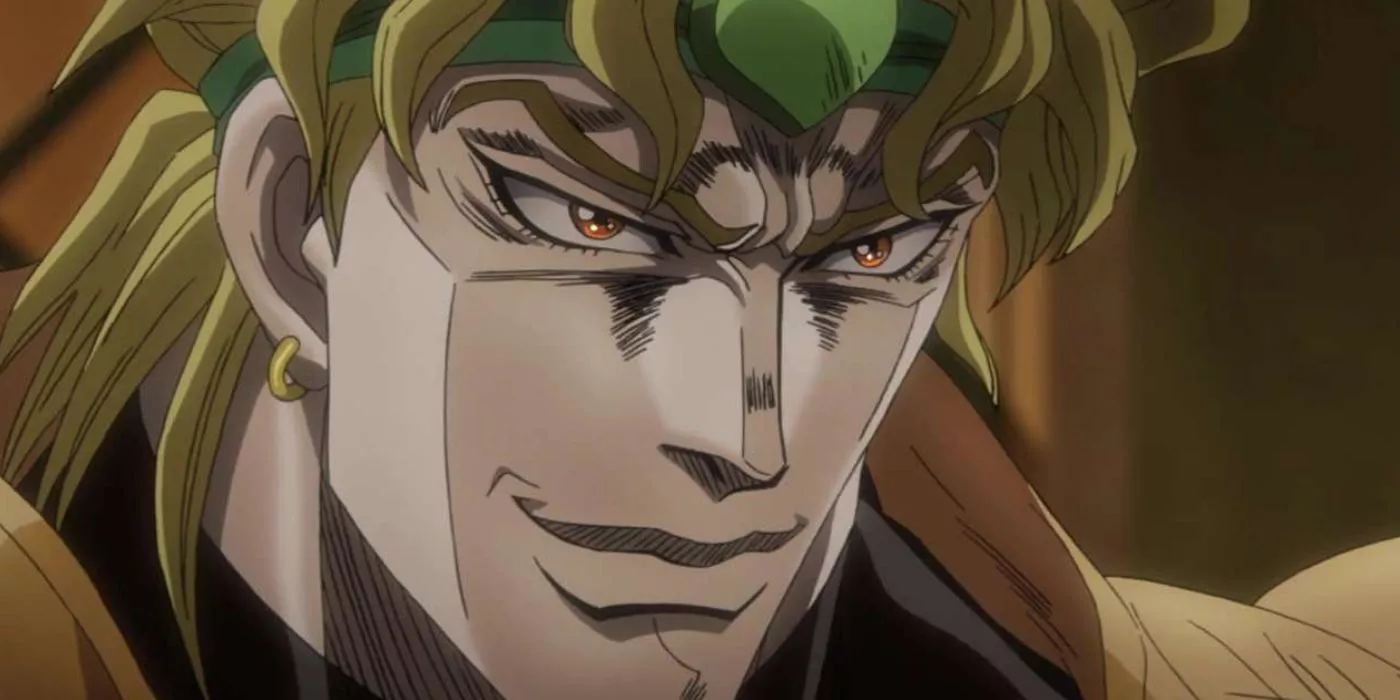 dio brando makes a confident face.