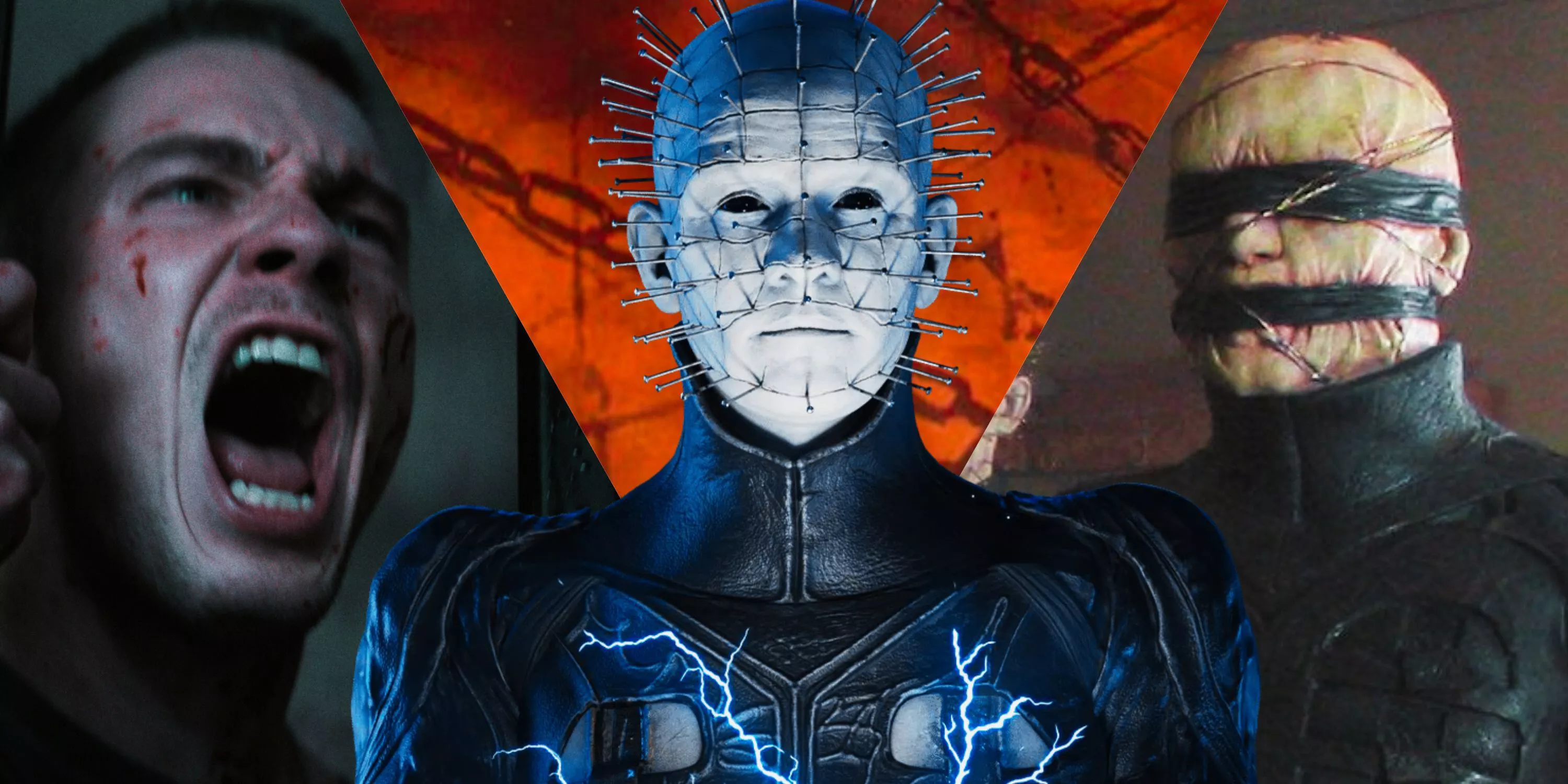 composite image Hellraiser 2022, 2 and Hellworld