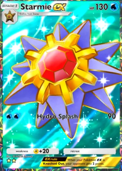 Starmie ex es un atacante constante de etapa 1.