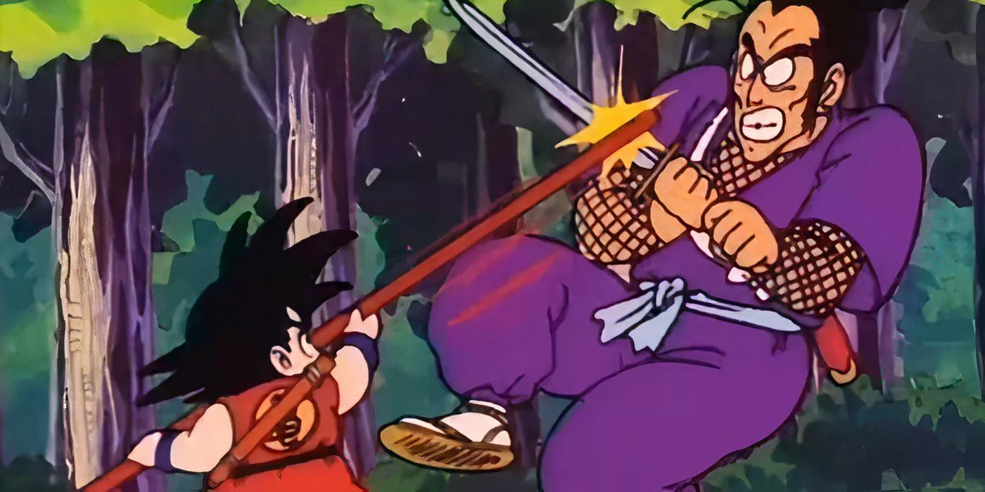 Goku da a su Bastón un buen entrenamiento contra Ninja Murasaki y sus Hermanos