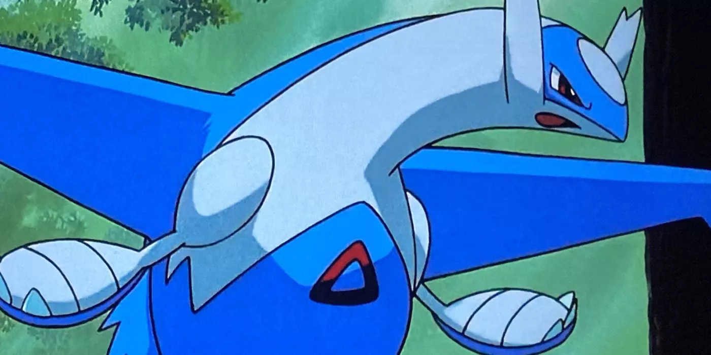 Latios defends his garden home from Ash.