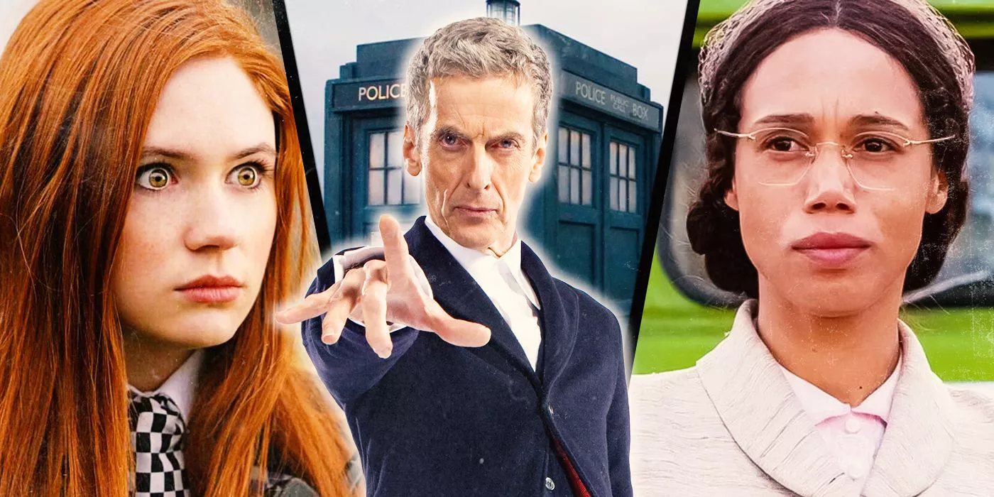 Karen Gillan, Peter Capaldi y Vinette Robinson en Doctor Who