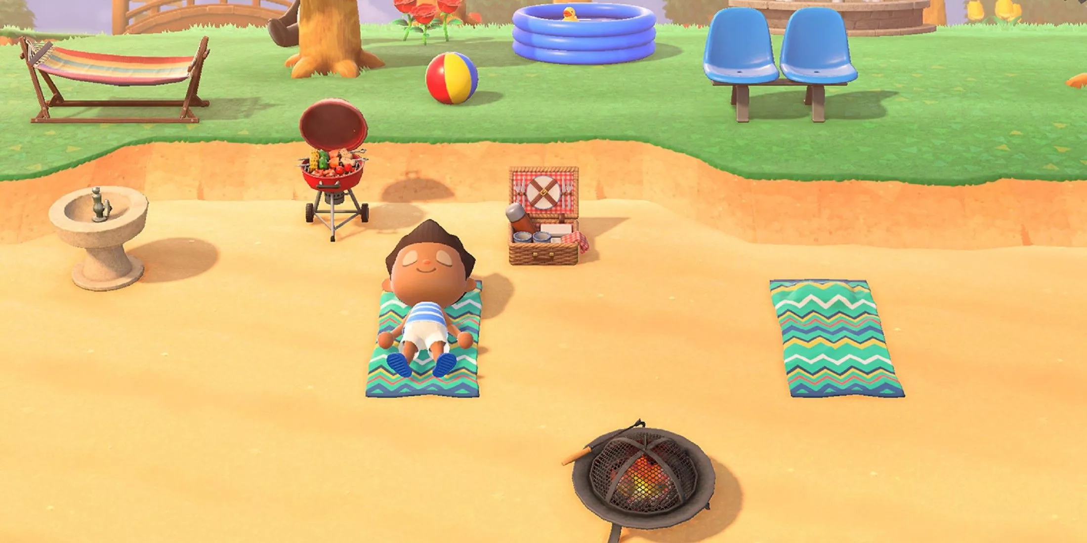 Cosechando en Animal Crossing: New Horizons.