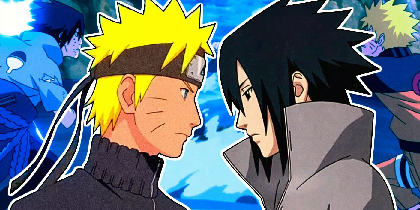 Naruto enfrentando a Sasuke Uchiha 