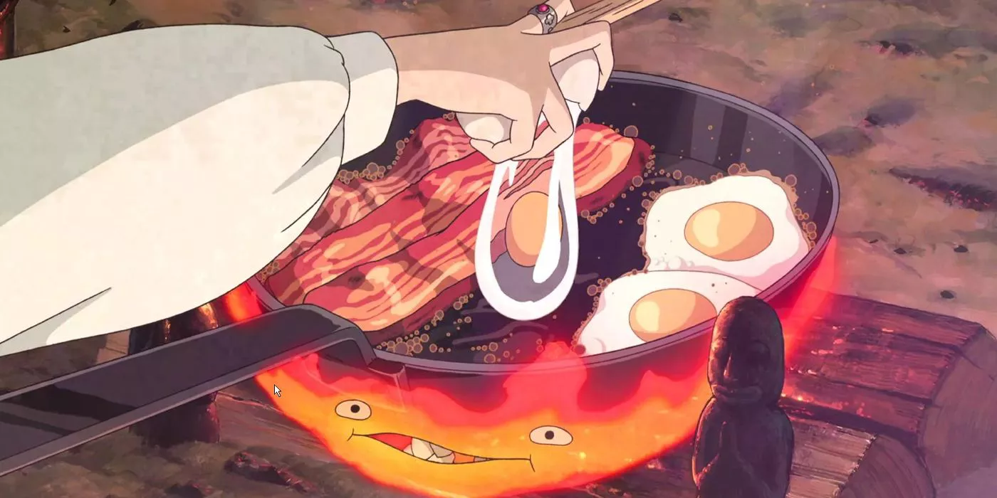 howl cooking breakfast in howl's moving castle