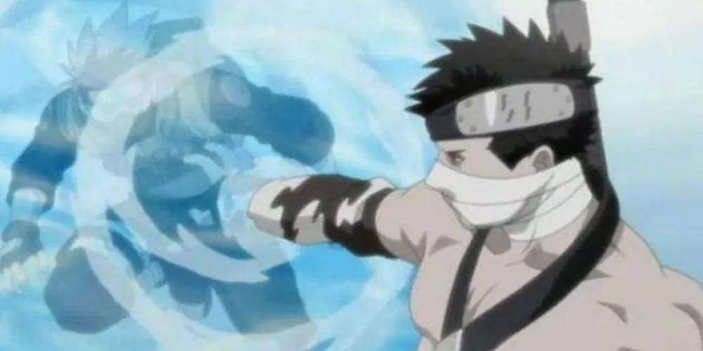 Kakashi traps Kakashi in a water prison in Naruto.