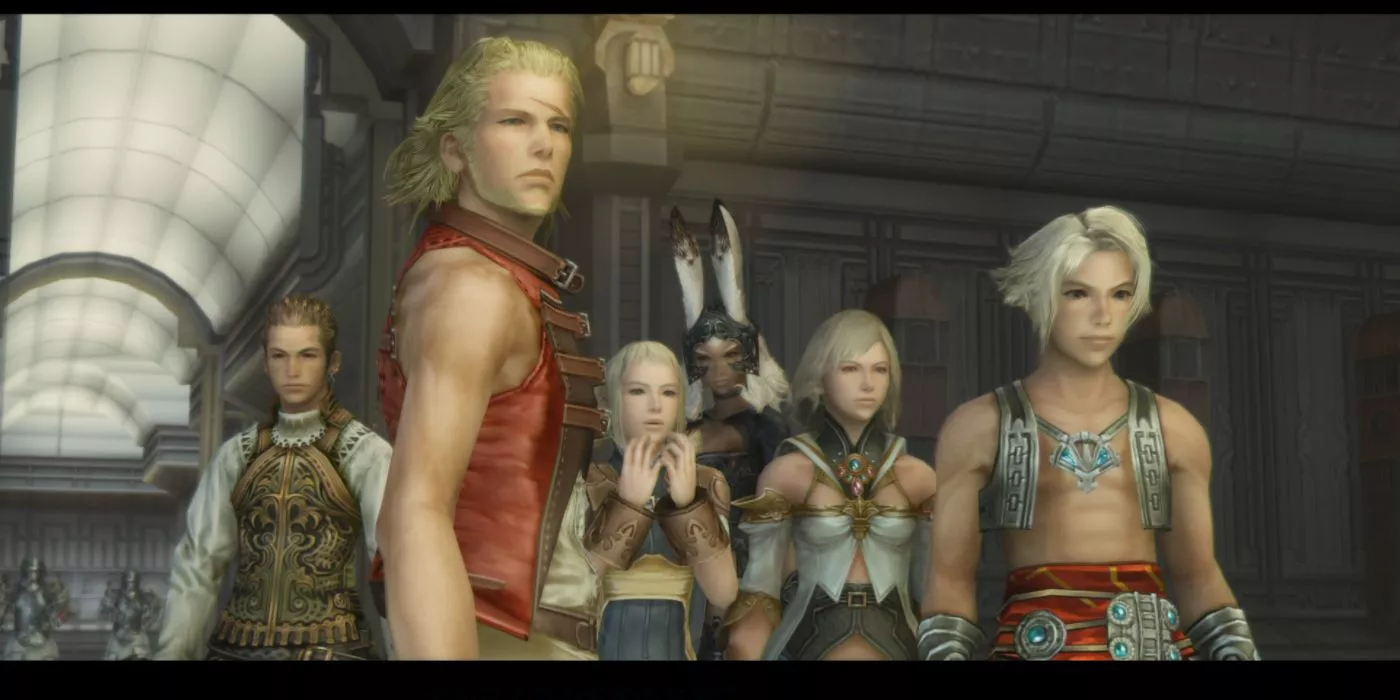 Baltheir, Basch, Penelo, Fran, Ashe y Vaan en Final Fantasy XII