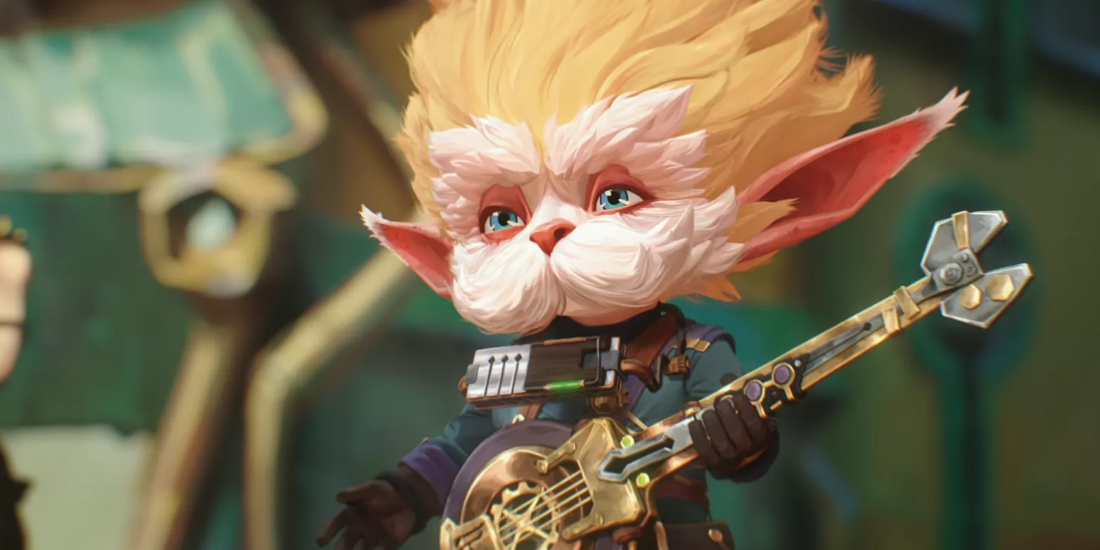 Heimerdinger toca guitarra en la línea de tiempo alterna