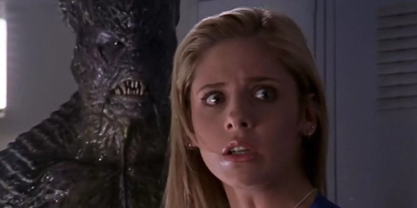 Buffy and a Swim Team Monster in Buffy the Vampire Slayer