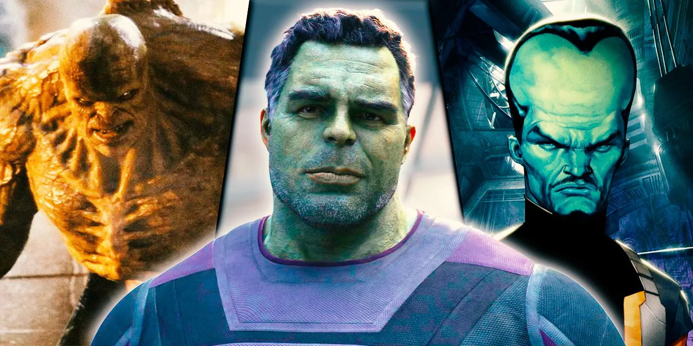 MCU's Hulk with images of Abomination and the Leader