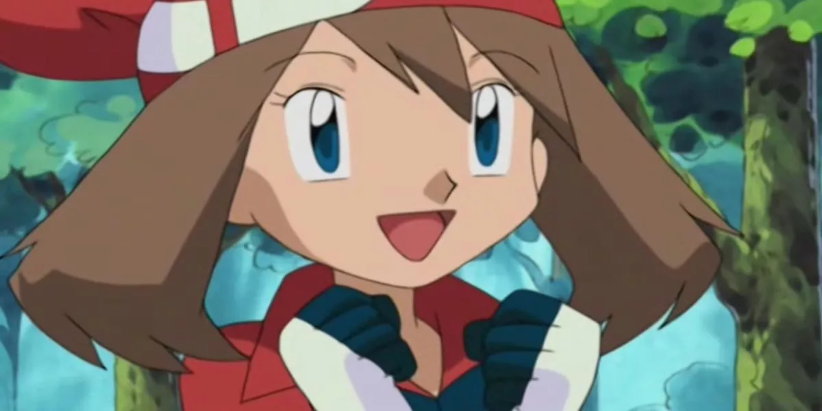 May sonriendo en Pokémon