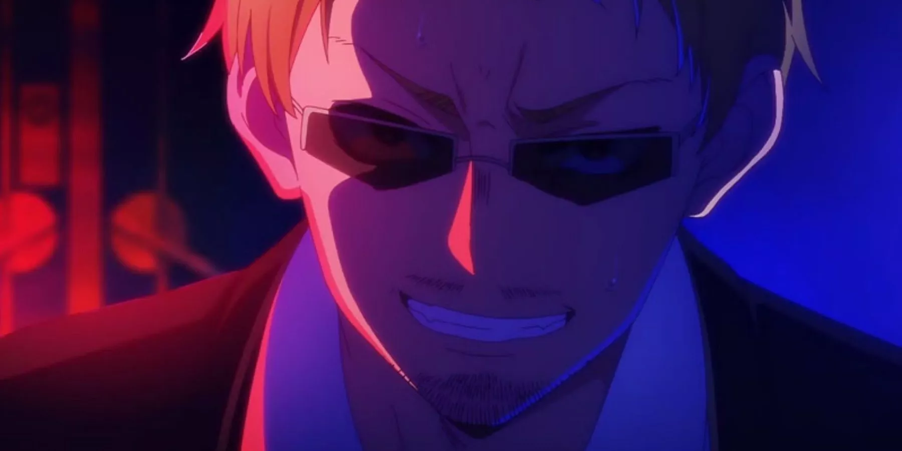 Ichigo Saito in blue and red lighting in oshi no ko