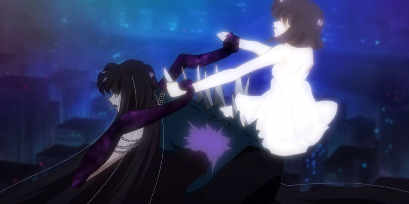 mistress 9 and hotaru battle for control in sailor moon crystal