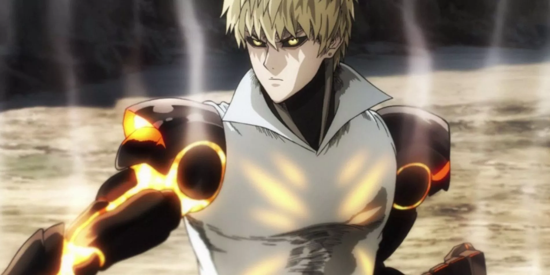 Genos using his Anti-Saitama Arms in One Punch Man