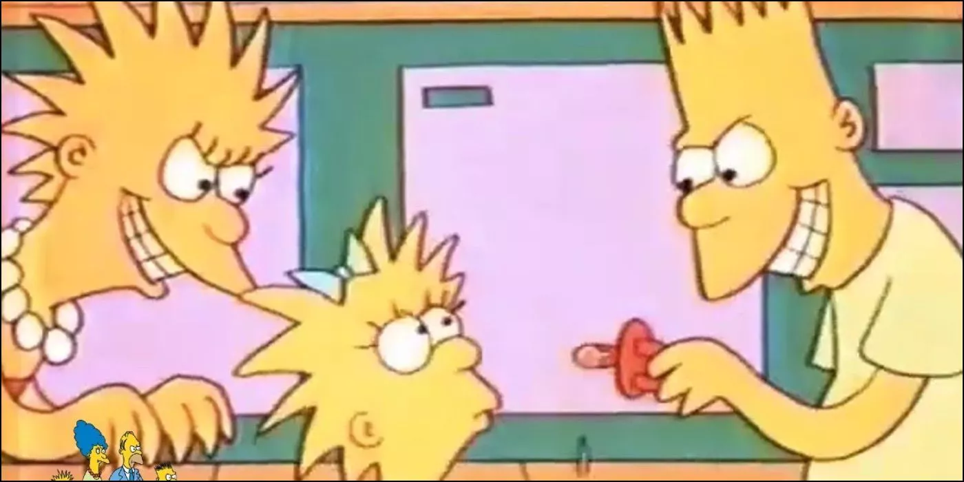 Bart y Lisa le quitan el chupete a Maggie