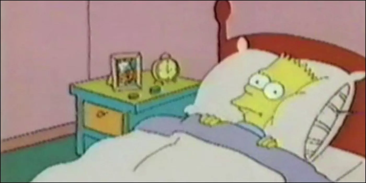 Bart Simpson acostado en la cama