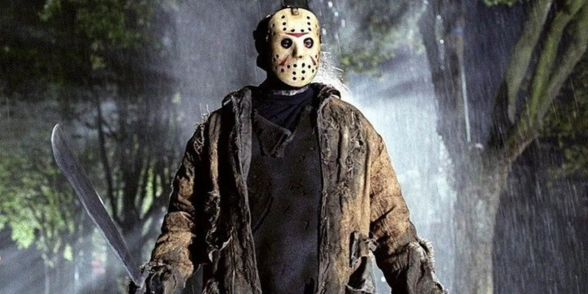 Friday the 13th's Jason Voorhees holding a machete