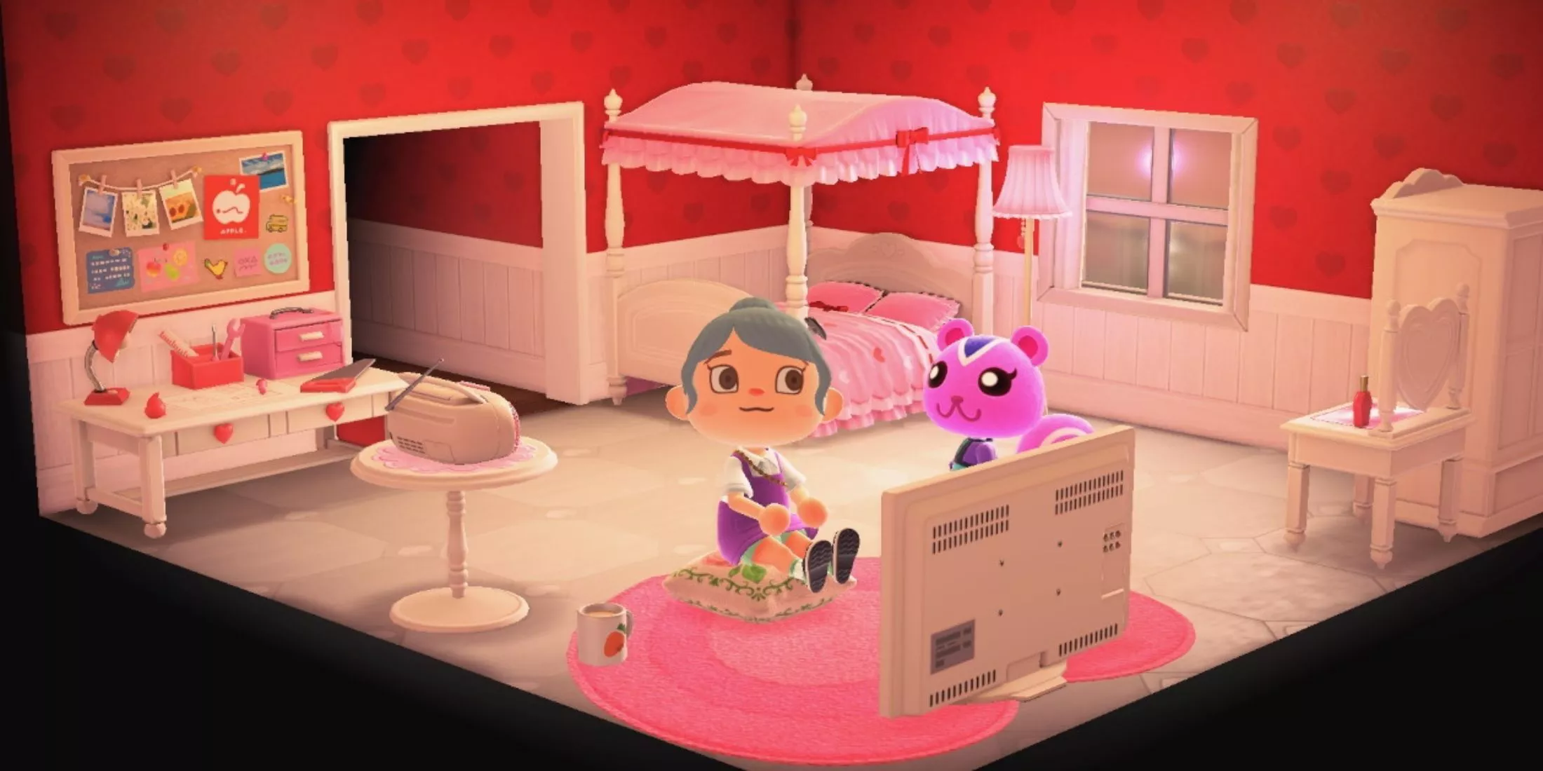 El dormitorio de Peanut en Animal Crossing: New Horizons.