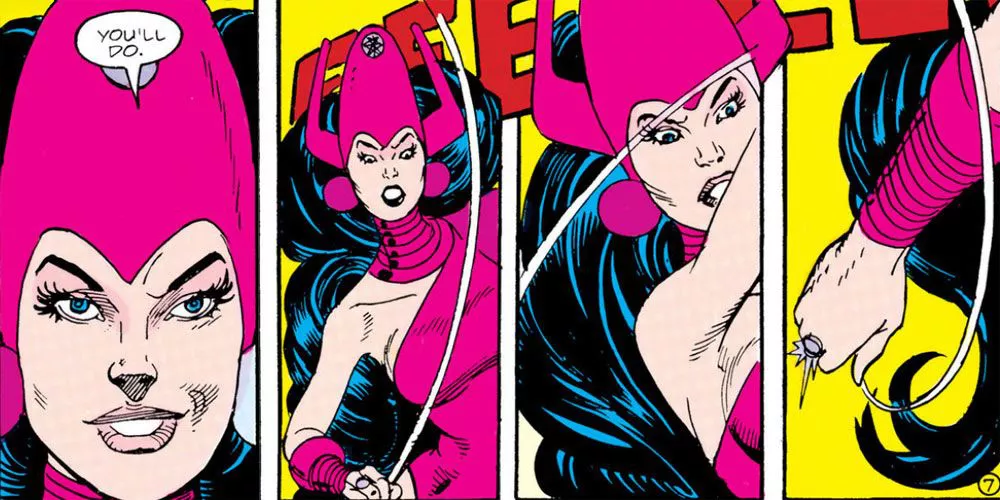 Star Sapphire Carol Ferris kills Katma Tui to get revenge on Green Lantern Hal Jordan.