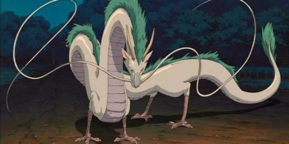 Haku is in his dragon form in the Studio Ghibli film Spirited Away