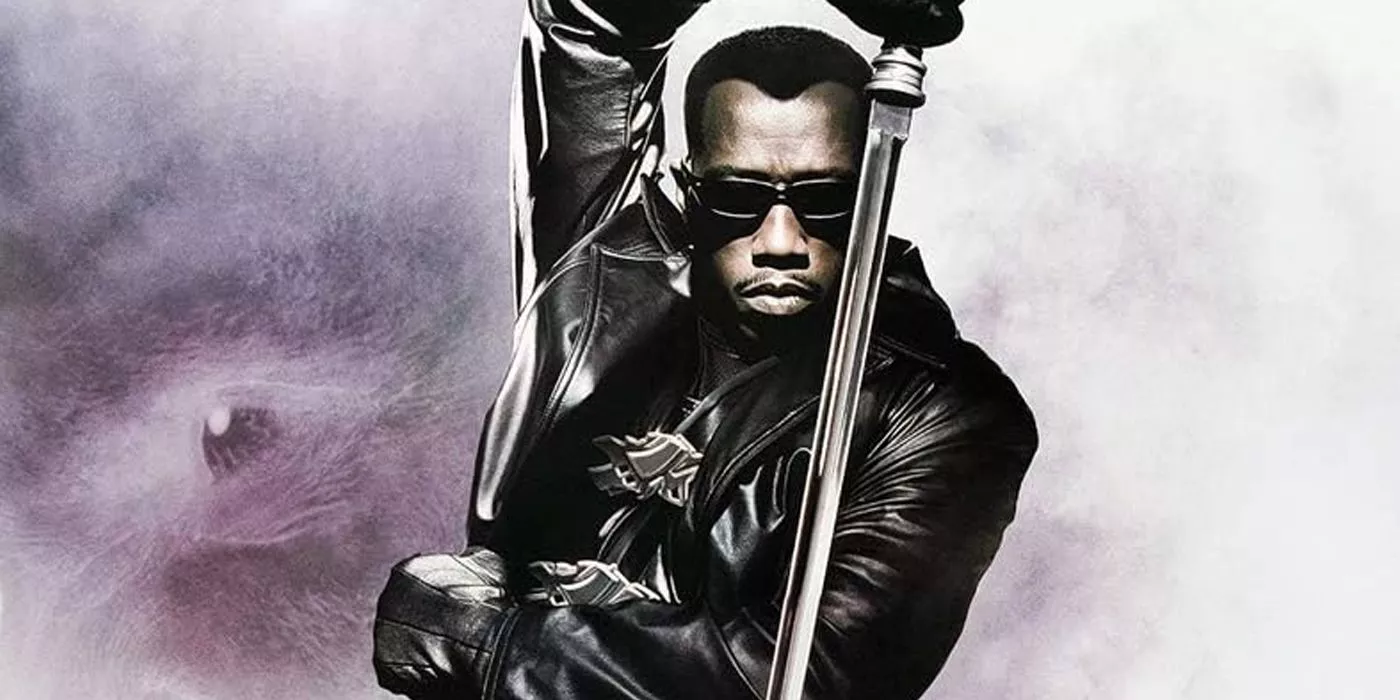 Blade brandishes his sword in Blade II.