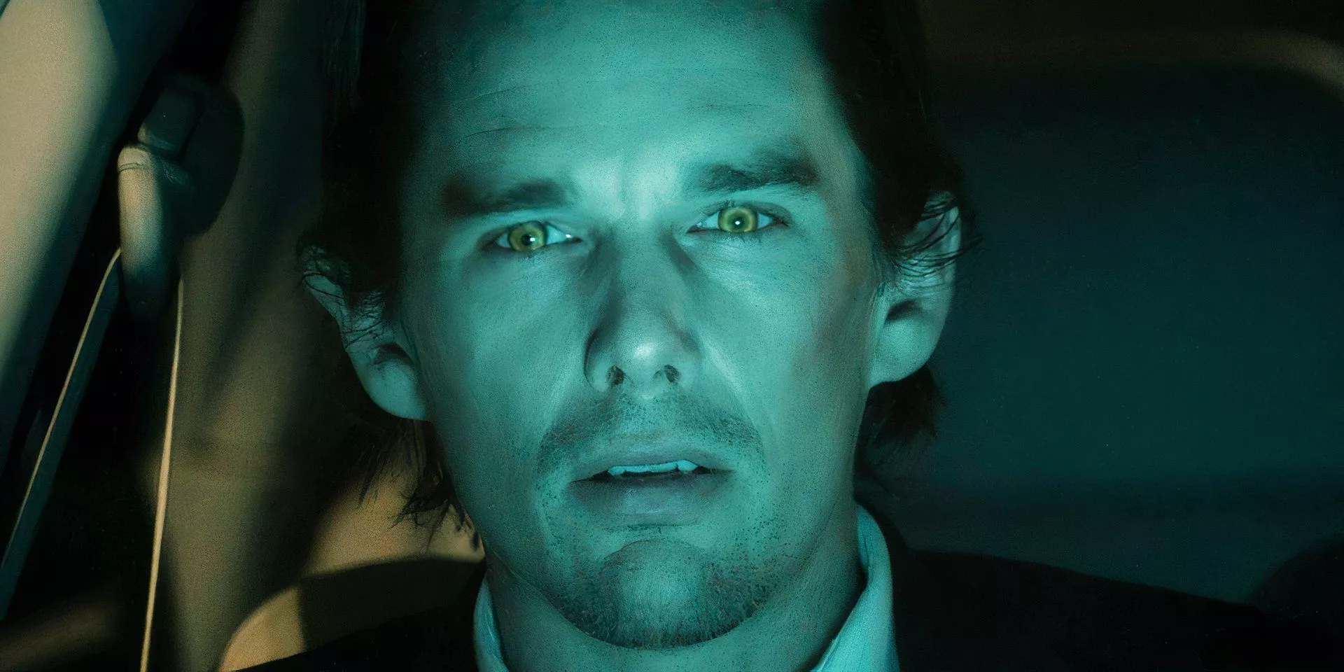 Edward Dalton is staring at the camera in Daybreakers