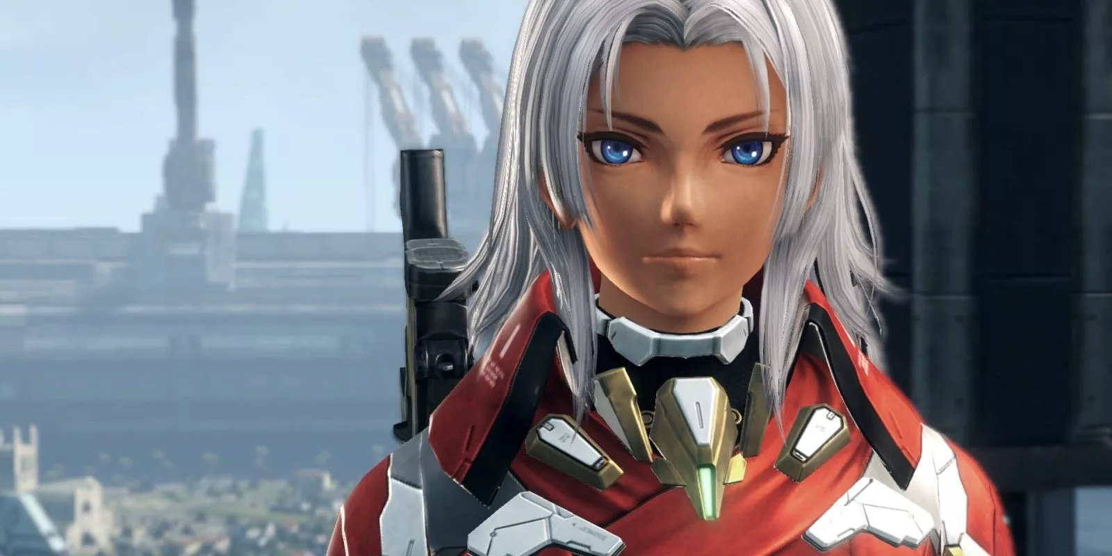 Elma looks at the camera in Xenoblade Chronicles X: Definitive Edition