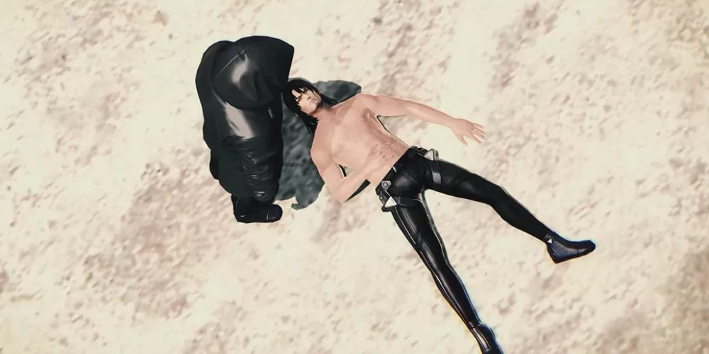 The hooded man on the beach at the end of the Xenoblade Chronicles X: Definitive Edition announcement trailer.