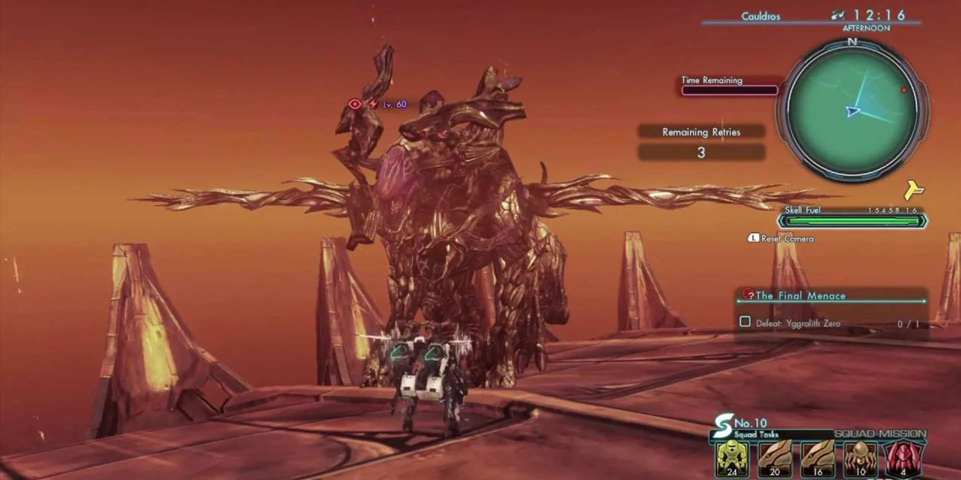 The Yggralith Zero boss fight in Xenoblade Chronicles X