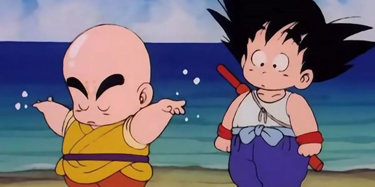 Krillin muestra su actuación frente a Goku