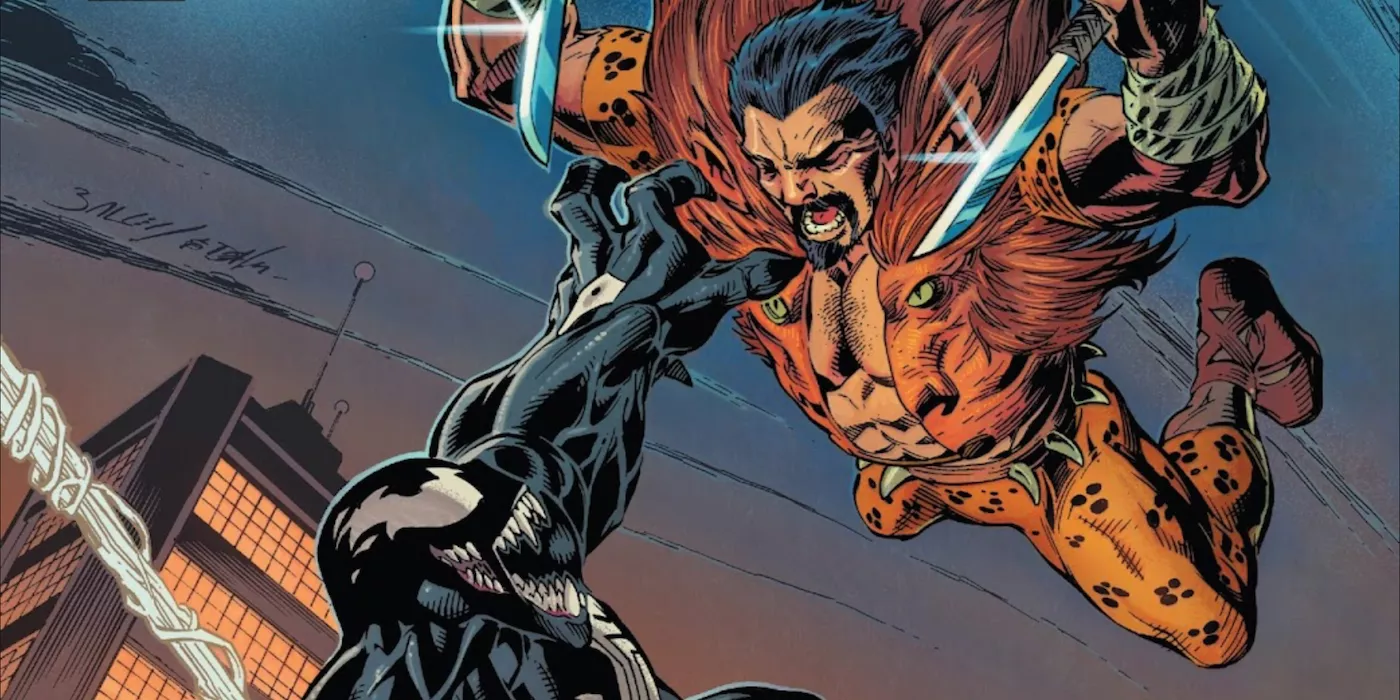 Venom and Kraven the Hunter Battle in Venom #158