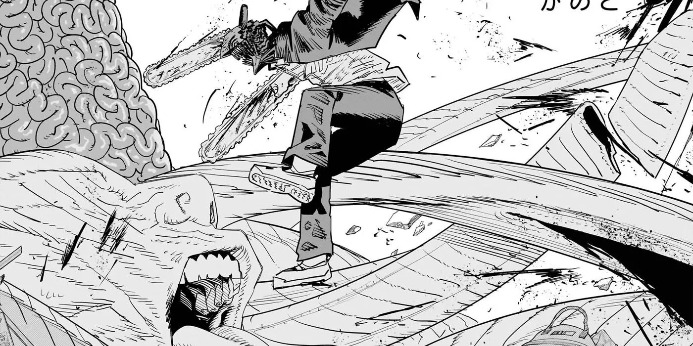 Denji pelea contra Yuko en Chainsaw Man