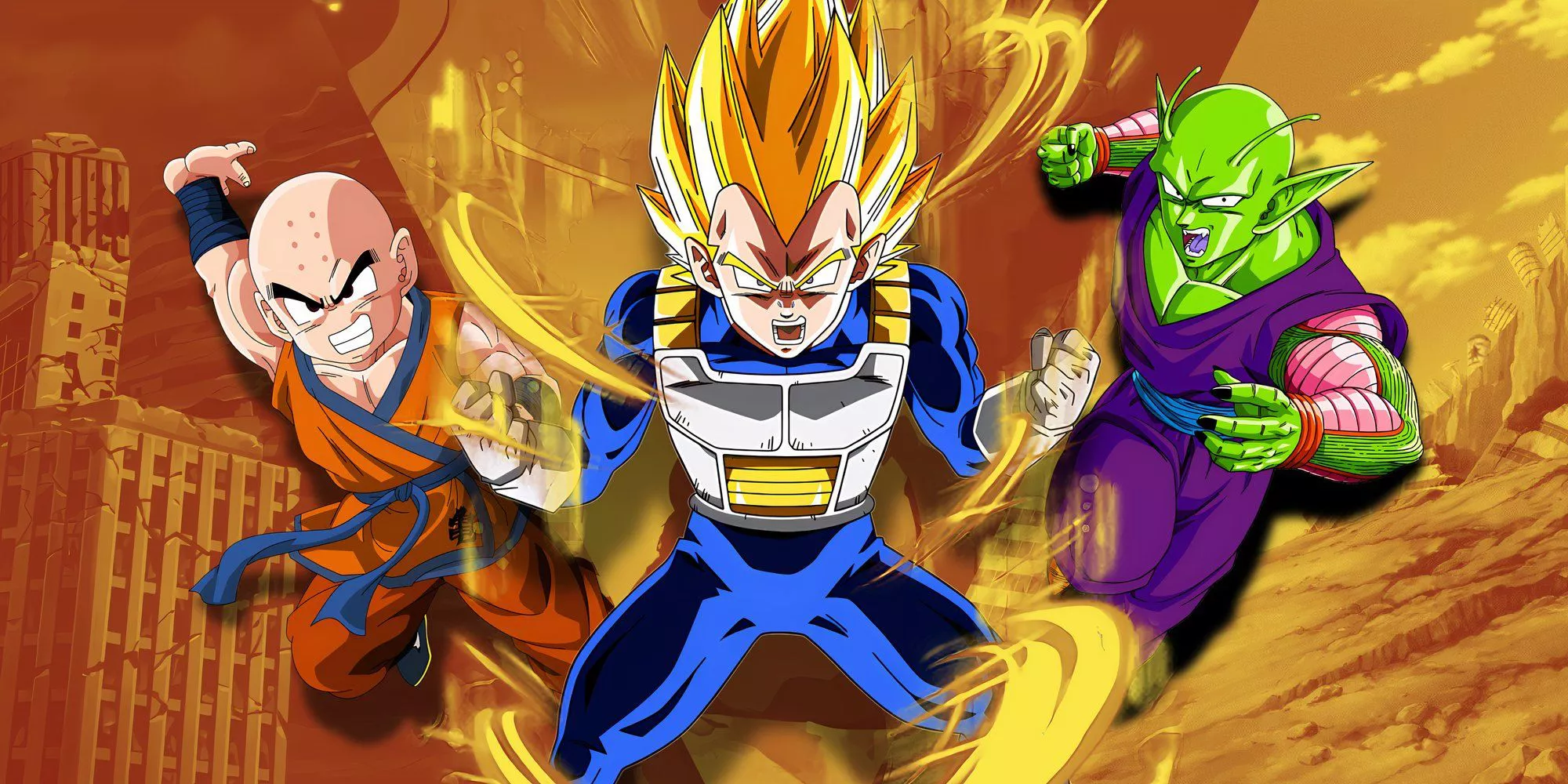 Custom Image of Krillin, Super Saiyan Vegeta, and Piccolo from Dragon Ball Z